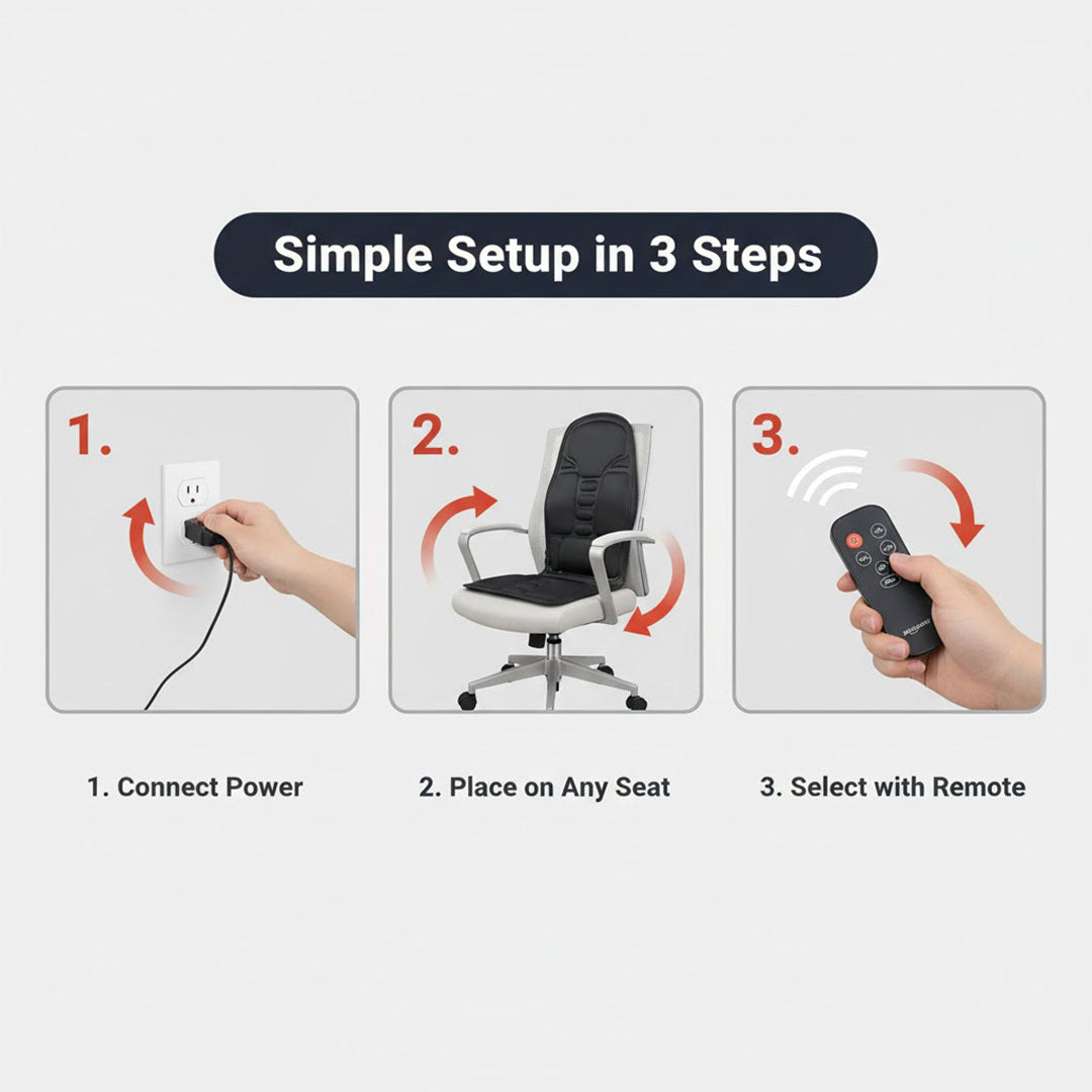 Warming Massage Cushion for Chair and Car - Pure Relaxation