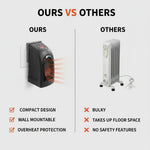 Compact fan heater with ceramic heating technology