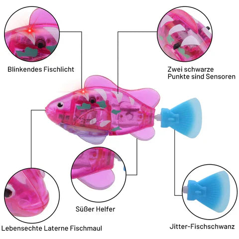 Electronic swimming fish with LED lighting