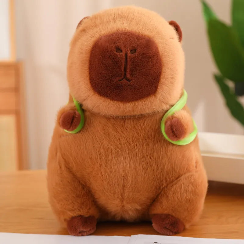 Cozy Capybara with Helpful Turtle Backpack