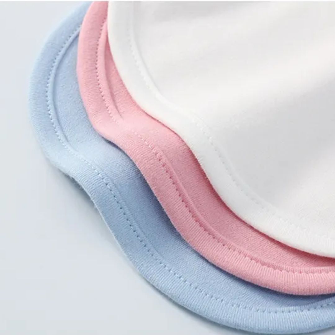 Absorbent Baby Bibs Made of Soft Cotton – Skin-Friendly with Snap Fastener