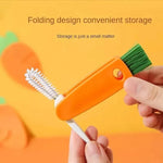 3-in-1 cleaning brush for bottle caps with rubber ring and groove
