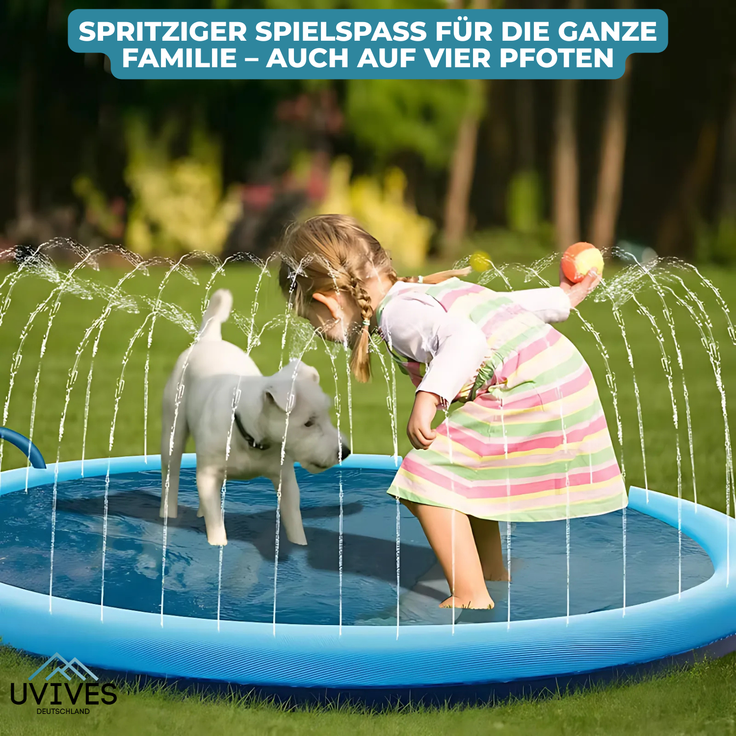 Spritziger Wasserspaß – Spielmatte für Hunde und Kinder