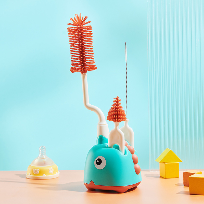 Baby Bottle Cleaning Set – 5 Pieces with Holder and Brushes