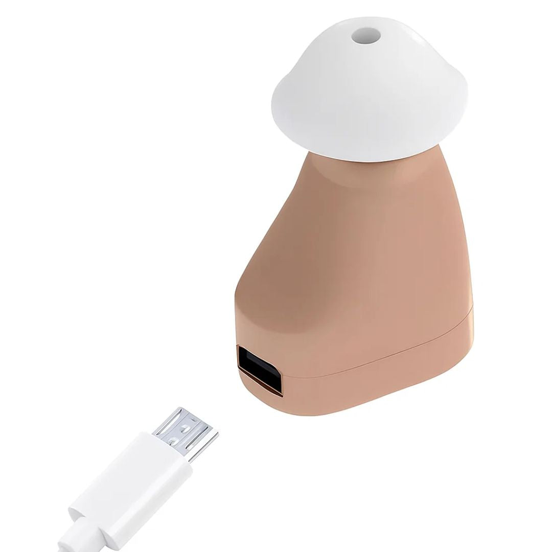 Rechargeable ITE Hearing Amplifier - Noise Reduction - Ergonomic Fit for Seniors