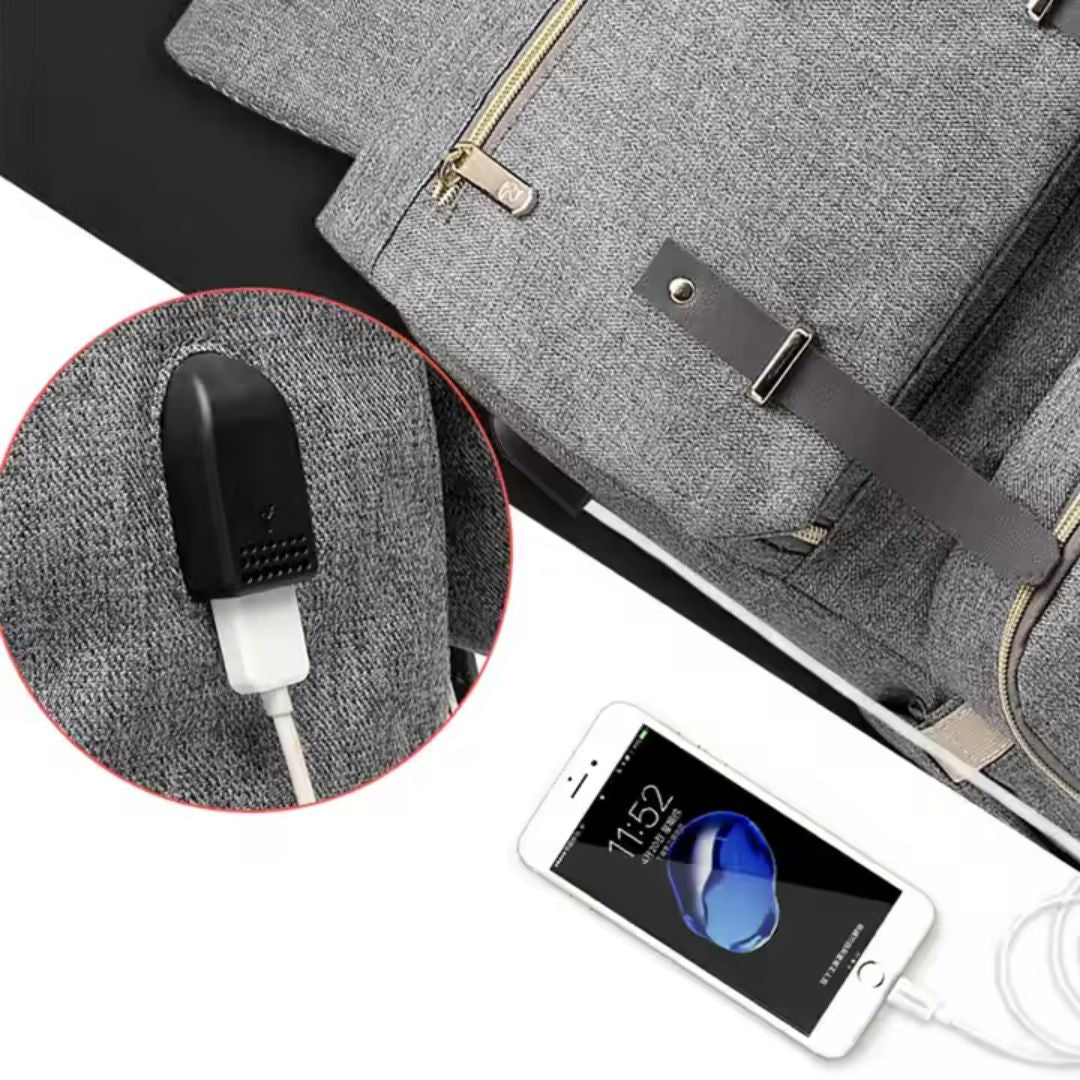 Baby Diaper Backpack with USB – Backpack for Bottle Warmer and Charging Function