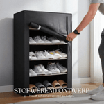 Shoe Cabinet with Fabric Cover and Sturdy Steel Frame – 6 or 8 Compartments