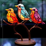 Double-sided acrylic ornaments with colourful birds on branches
