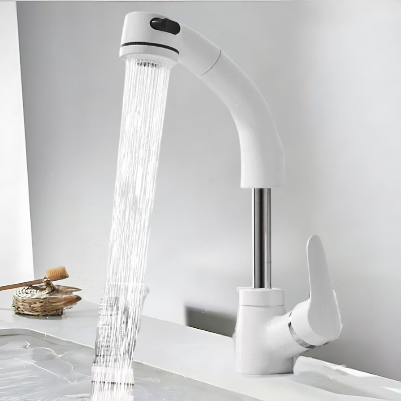 Eleganter Wasserhahn mit flexiblem Auslauf für Ihr Bad
