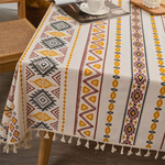 Elegant ethnic tablecloth with stylish tassels