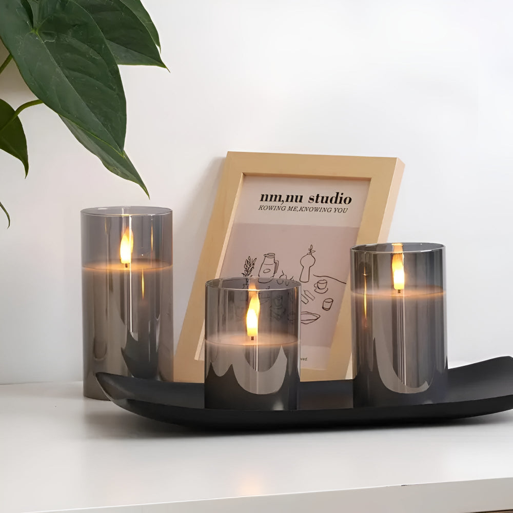 3D Flickering LED Candles in a Set