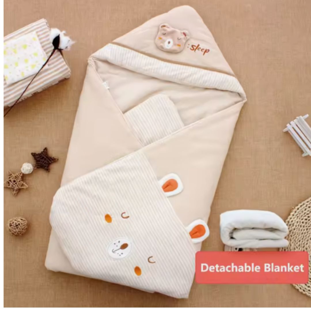Hooded Swaddle Blanket for Babies – Cozy Sleeping Bag for Newborns