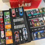 Set mit 48 verschiedenen Rennspielzeugautos aus Metall