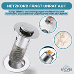 Edelstahl-Abflussfilter AquaGuard™ | 2-in-1 Lösung gegen Verstopfungen | Rostfrei & Pflegeleicht