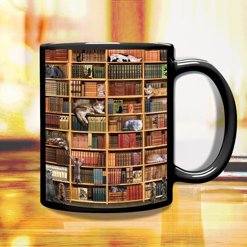 Bücherregal aus Keramik – Geschenk für Katzen- und Buchliebhaber