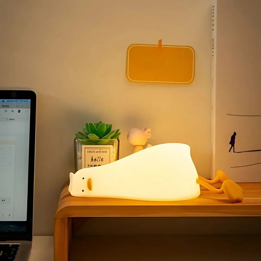 Verspielte Nachtlampe für Kinder – Wiederaufladbare Silikonlampe mit Farbwechsel