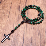 Spiritual Pendant with Tiger's Eye and Lapis Lazuli – Rosary for Men