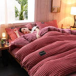 Gemütliches Cord-Velours Bettwäsche-Set für den Winter