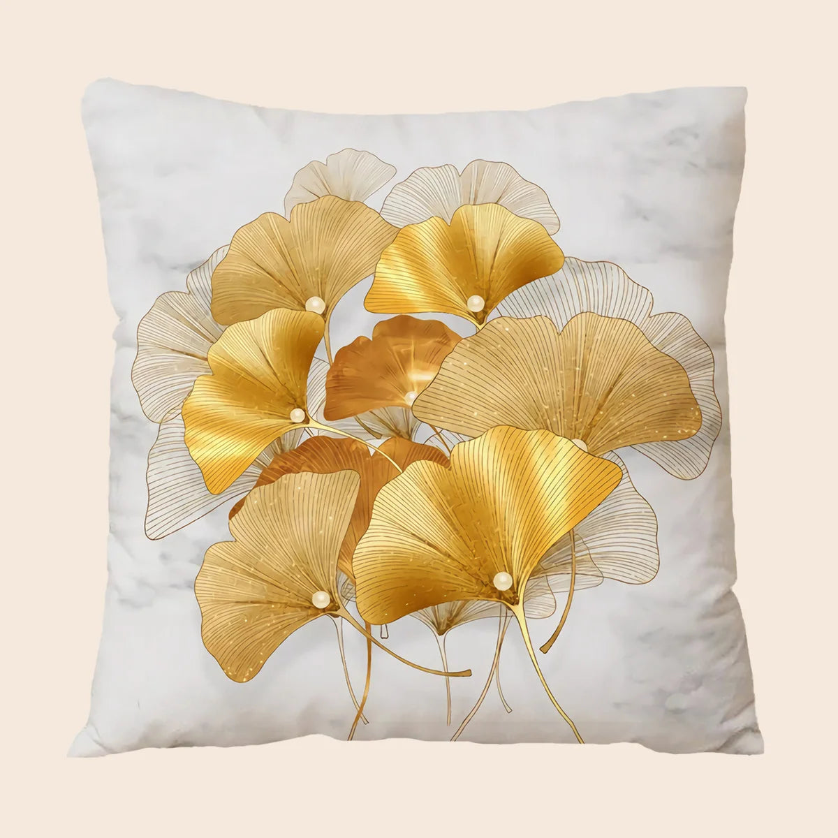 Naturlicher Charme | Kuscheliger Kissenbezug mit Pflanzenmotiv | 45×45 cm