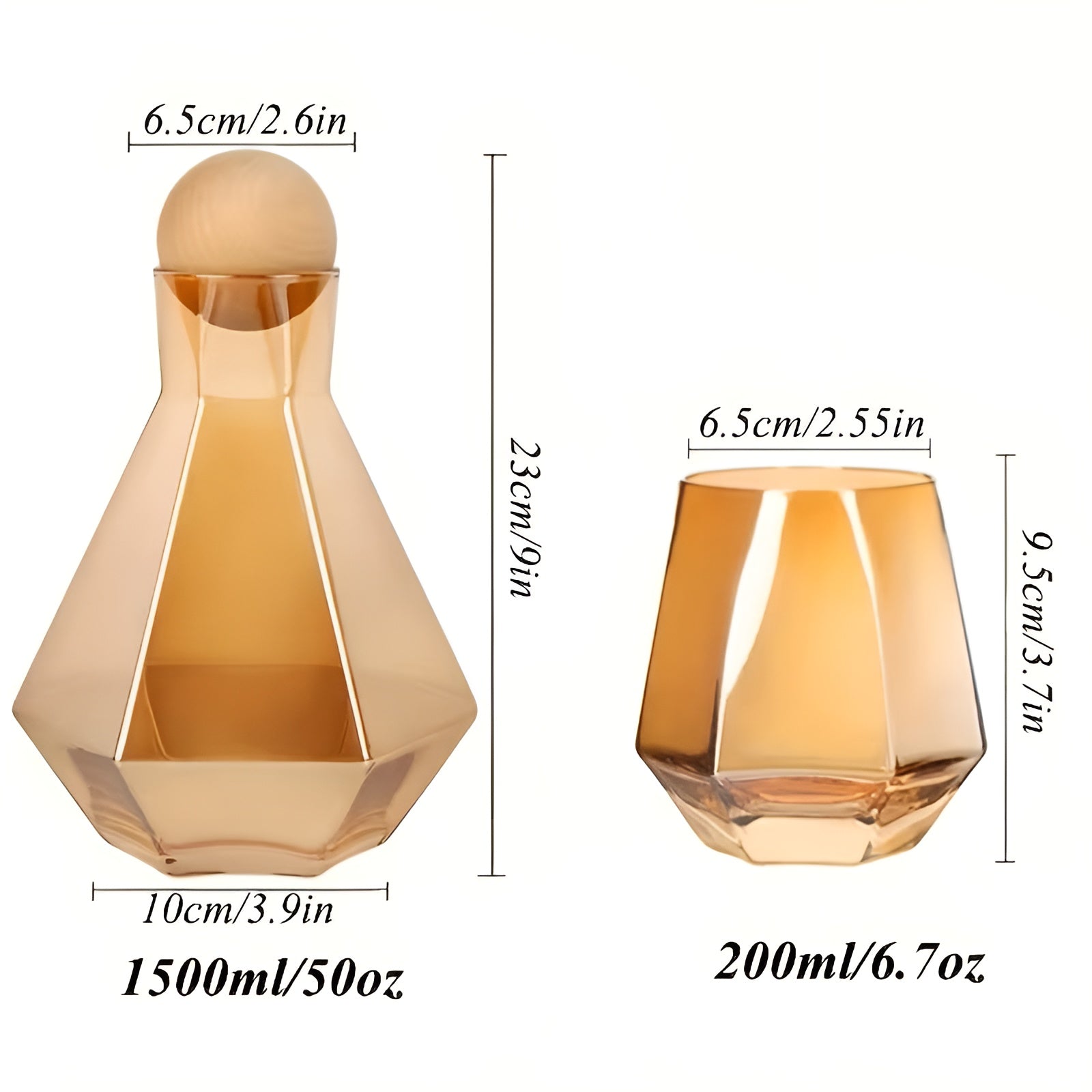 Elegant Carafe Set with 4 Glasses – Stylish and Practical | 5-Piece Set for Water, Juice, and Wine | Glanzzeit