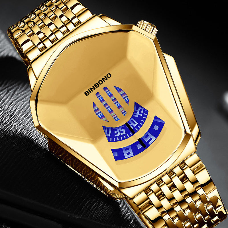 Elegant Men's Quartz Wristwatch with Diamond Surface