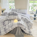 Cozy Plush Duvet Cover Set – Warm and Soft for Autumn & Winter | Reversible Design in Rabbit Fur & Milk Velour