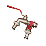 Double stainless steel faucet with two outlets