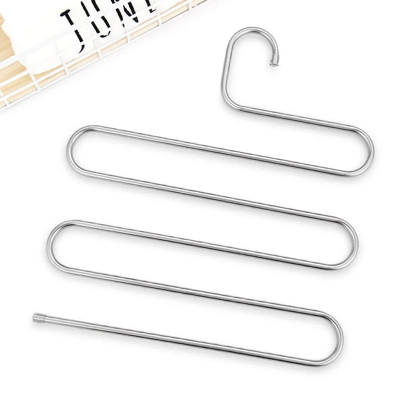 5-lagiger Edelstahl Kleiderbügel mit S-Form für optimale Organisation