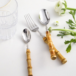 Elegantes Besteckset aus Bambus und Edelstahl – Zeitlose Schönheit