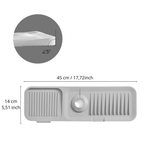 Practical draining mat for sinks with splash guard