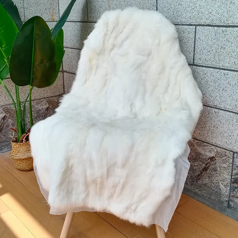 Elegante Naturfellmatte aus Kaninchenfell | 100x50 cm
