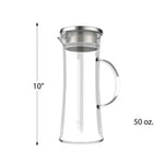 Eleganter 1,5-Liter Glaskrug mit Edelstahlfilter und sicherem Deckel