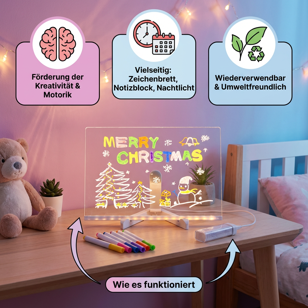 Drawing Board with Luminous LED Lighting for Children