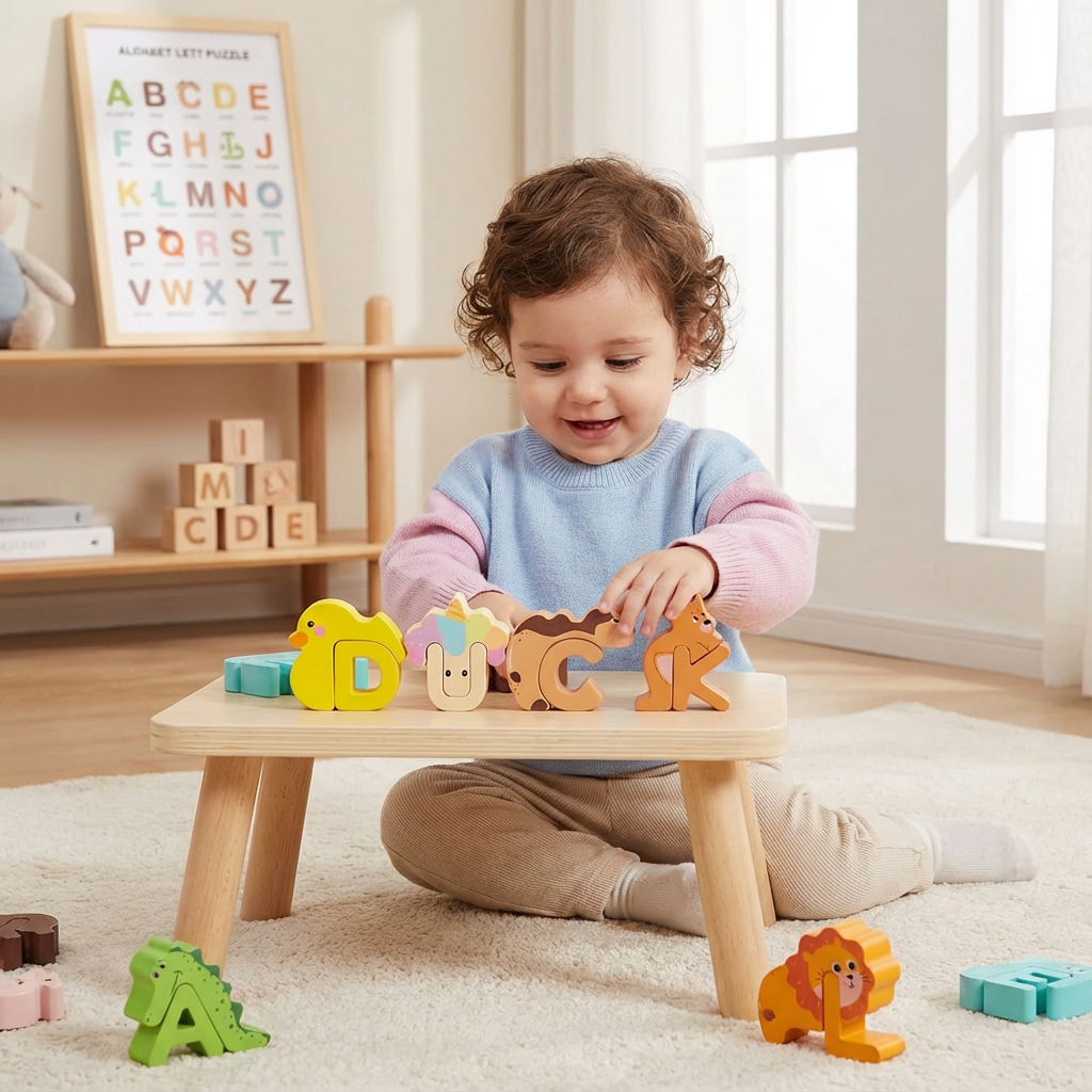 Wooden Alphabet Puzzle – A-Z Learning Toy for Kids