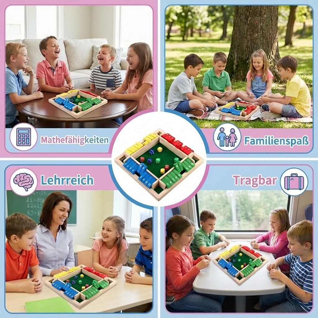Family Flap Game for 4 Players – Shut The Box