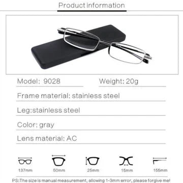 Compact Folding Reading Glasses for Men and Women