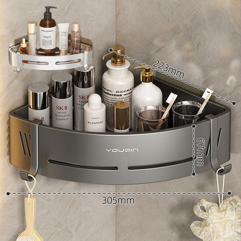 Aluminum Shower Caddy Corner Shelf – Adhesive, No Drilling