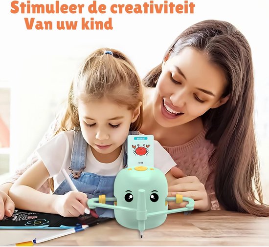 KreativBot | Fördert die Zeichenkunst von Kindern | Lernspielzeug mit 100 Karten