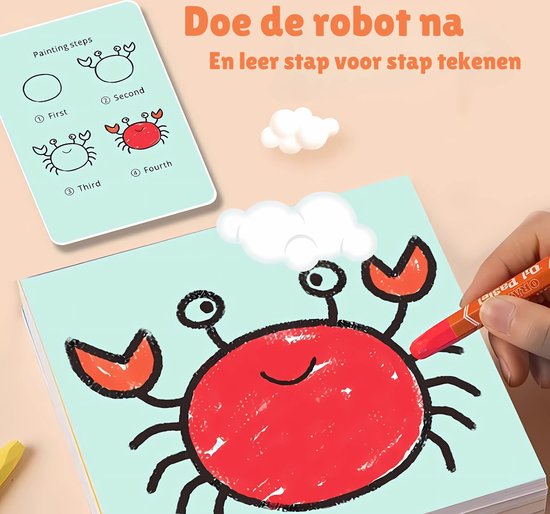 KreativBot | Fördert die Zeichenkunst von Kindern | Lernspielzeug mit 100 Karten