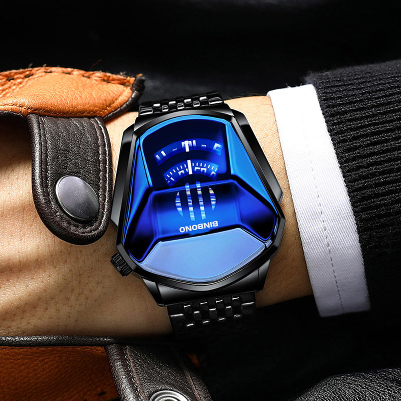 Elegant Men's Quartz Wristwatch with Diamond Surface