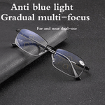 Lightweight titanium reading glasses with progressive lenses