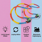 Toy roller coaster with train