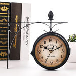 Two-Sided Vintage Wall Clock - Stylish Timepiece for Your Home