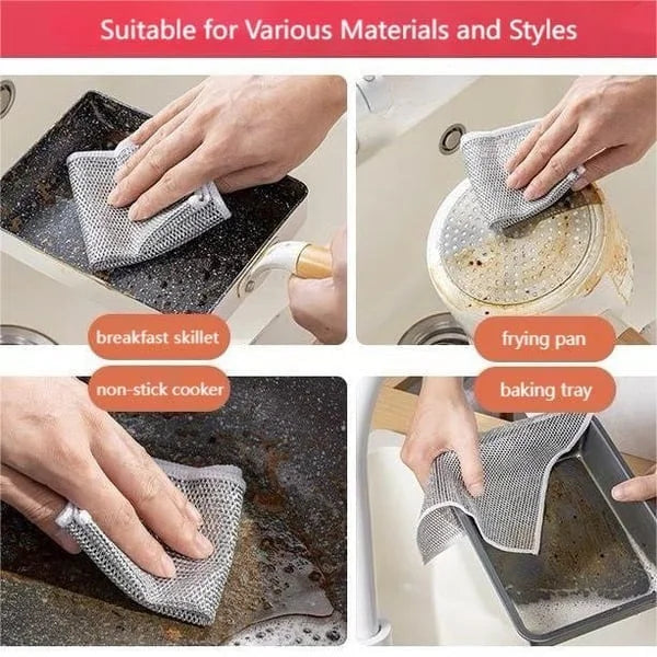 Double stainless steel scourer