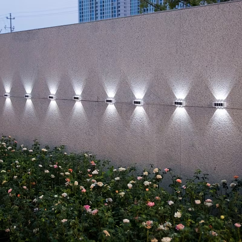 Solar-Powered Outdoor Wall Lights – Warm White LED Light for Garden and Patio (Set of 4)