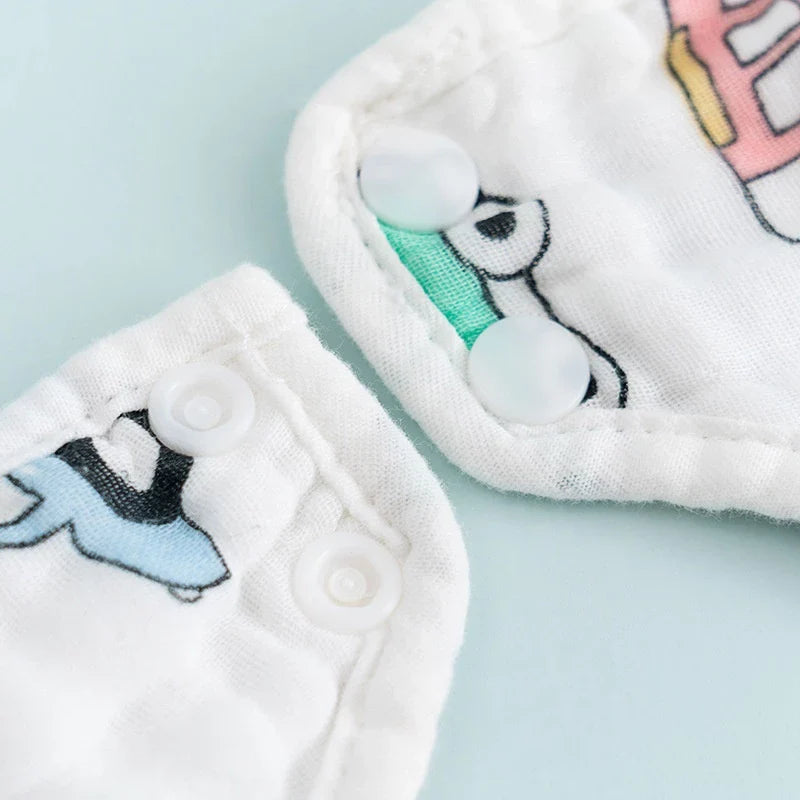 Muslin Baby Bibs - Gentle Burp Cloths with Cute Designs