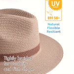 Stylish summer hat with a wide brim made of paper fiber