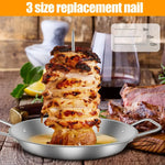 Edelstahl Vertikaler Grillspieß | Perfekter Fleischhalter mit Tropfschale | Set mit 3 Spießen (20–30 cm)