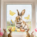 Farbenfrohe Fensterdekoration für Ostern | Fröhliche Hasen & Eier