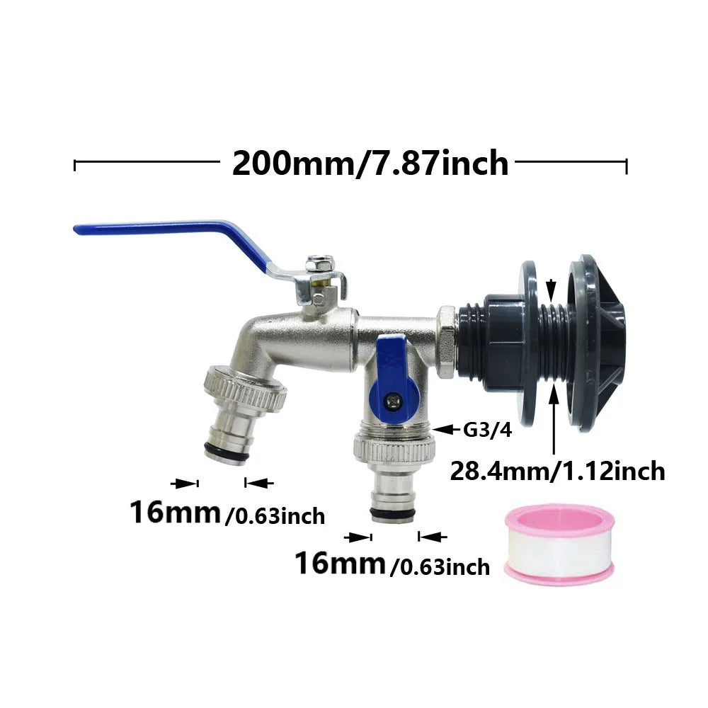 Wasseranschlussadapter für Regentonnen | 16 mm Anschluss